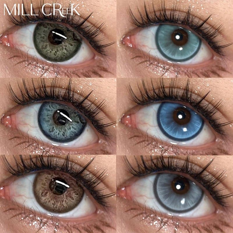 MILL CREEK Lente De Contato Macia Iris Series 14.00 Mm Grau Edição (0-8.00) 1 Ano De Uso 1 Par 2 Peças Confort
