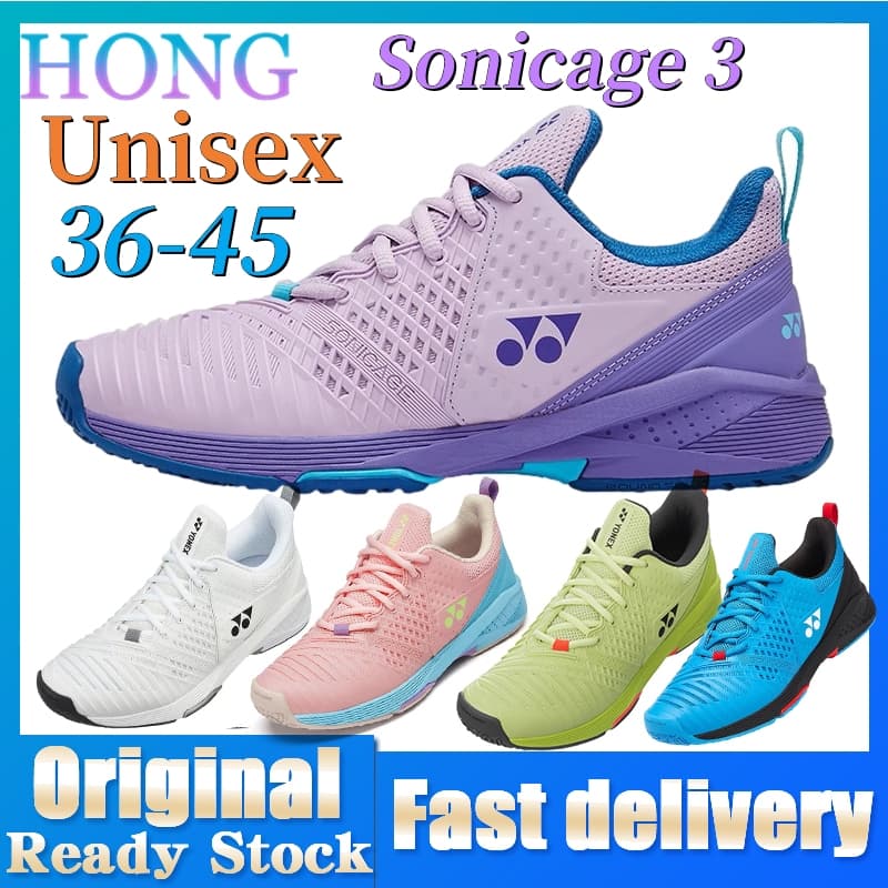 yonex Sonicage 3 Badminton Sapatos Para Tênis Unisexo Power Cushion Breathable ultralight Anti Slip De Homens E Mulheres (Com Caixa)