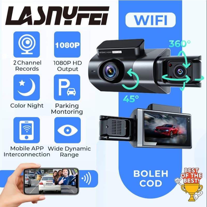X6 WIFI Traço Cam 2 Lente 1080P Carro DVR Gravador De Vídeo Câmera G-Sensor Visão Noturna