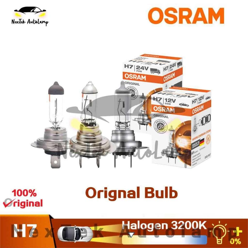 OSRAM H7 12V 24V 55W 65W 70W 80W 100W 3200K Lâmpada de farol halógeno padrão para carro (1 lampada)