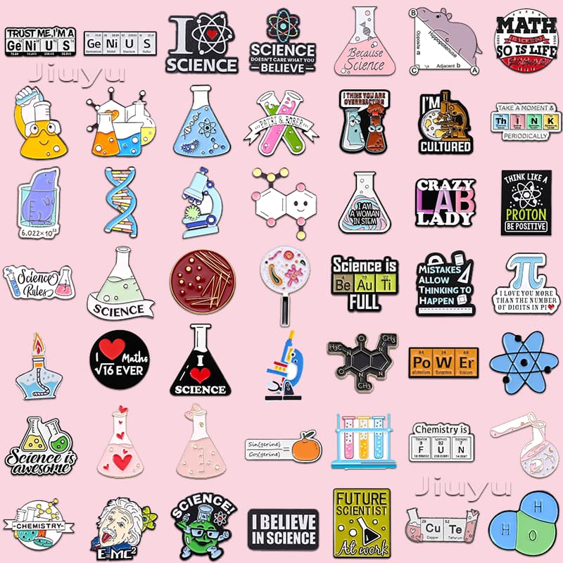 Criativo Interessante Estrutura Molecular Química Brochura De Elemento De Esmalte Tubo De Teste Lapela Pin Jewelry Jóias Para Crianças Presente Estudantes E Professores