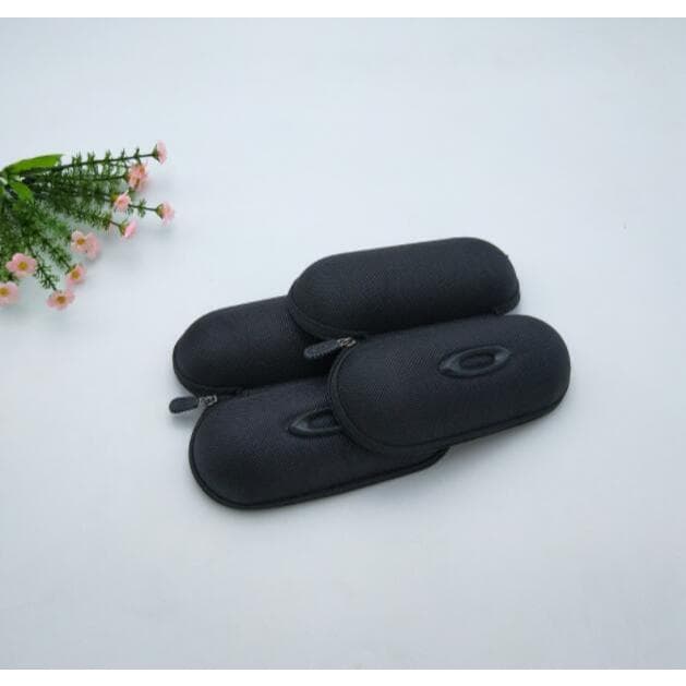 Caso de óculos eva tipo zíper preto portátil óculos de sol caso de óculos de compressão