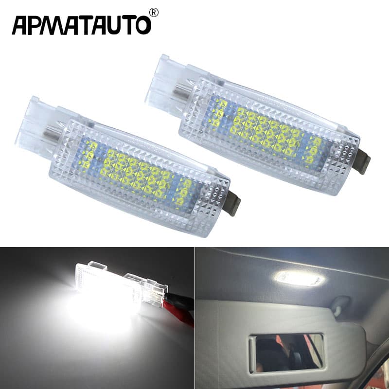 2 Pçs LED Interior Viseira De Sol Espelho Vaidade Luz Lâmpadas Leitura Para VW Jetta EOS Passat CC Tiguan Touran Assento