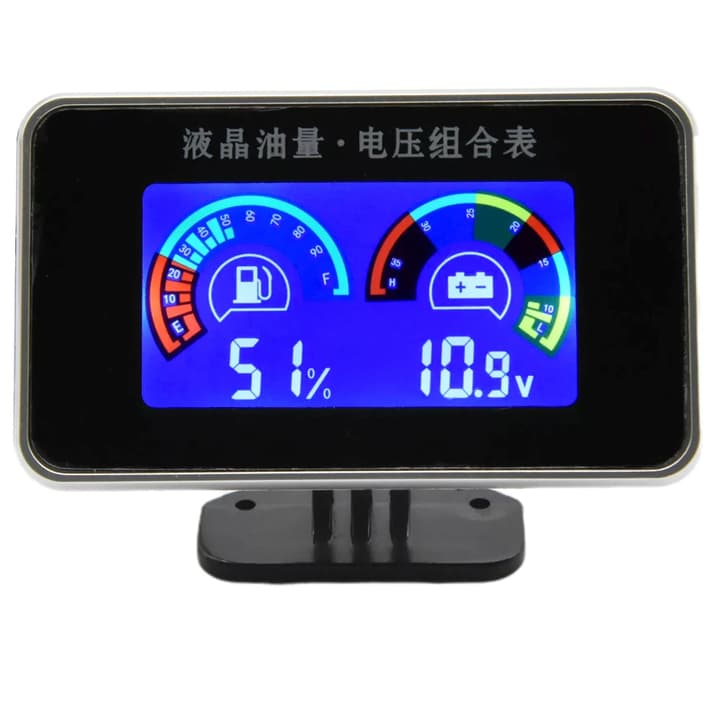 Carro Caminhão Veículo Agrícola Modificado Geral Cristal Líquido Eletrônico Combinação De Tensão De Óleo Medidor 12v24v