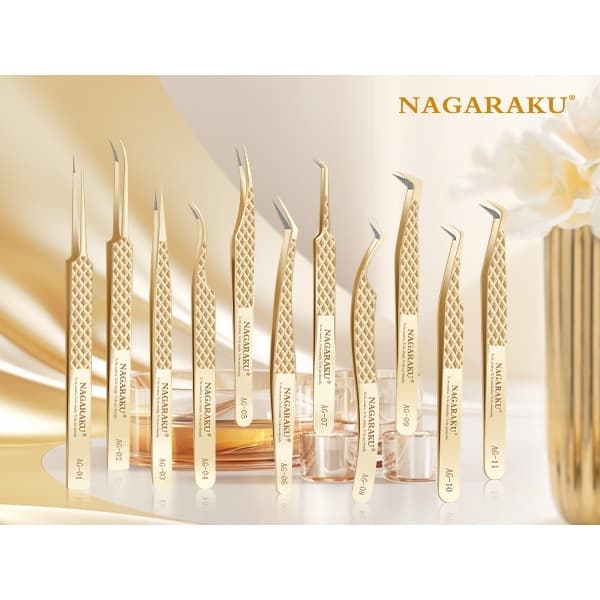 Pinça De Ponta De Fibra De Precisão NAGARAKU Para Extensões De Cílios Profissional Antiestática Reta