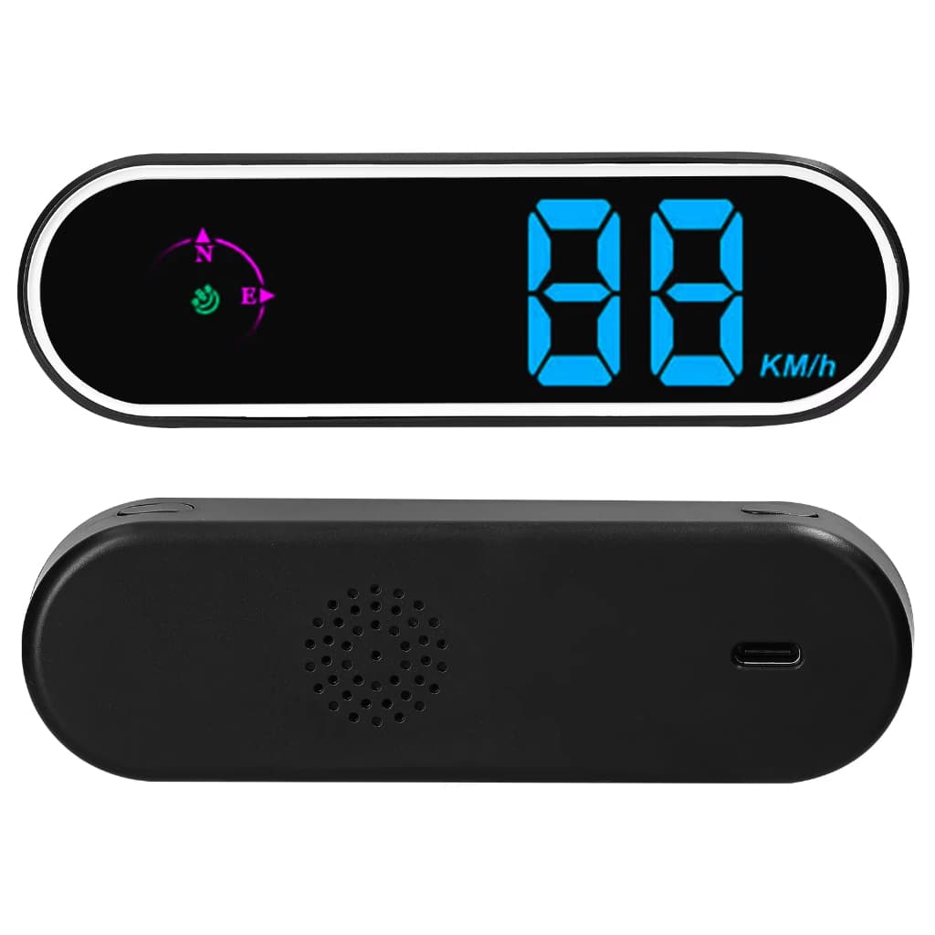 Velocímetro Digital GPS Com Display LED Colorido , Relógio E Função Bússola , Alarme De Excesso De Velocidade Para Carro