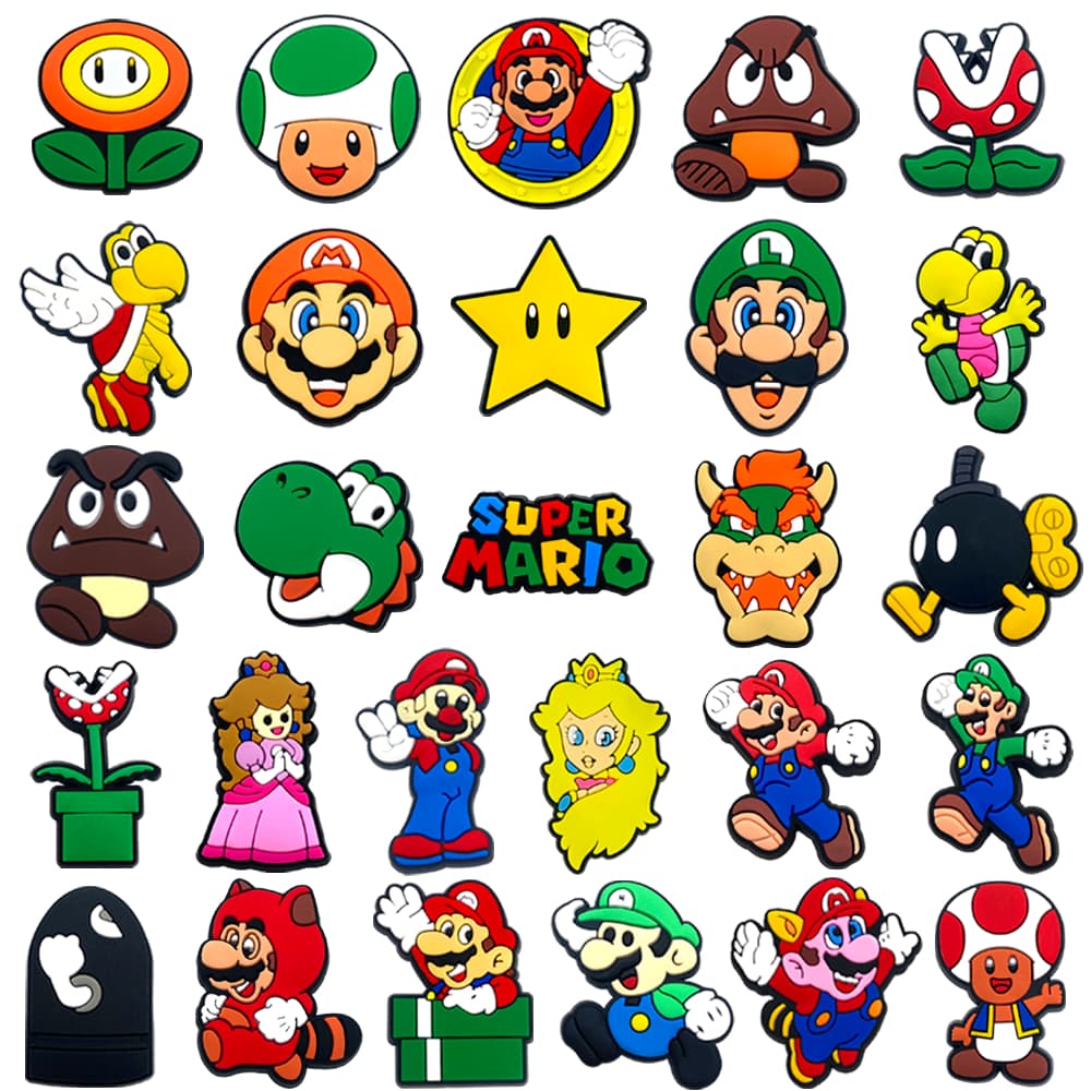 27 Estilos Cogumelo Comer Pipefitter Jogo Tênis Encantos Sandálias Pingente Botão Original Sapato Tamanco Pinos Presente