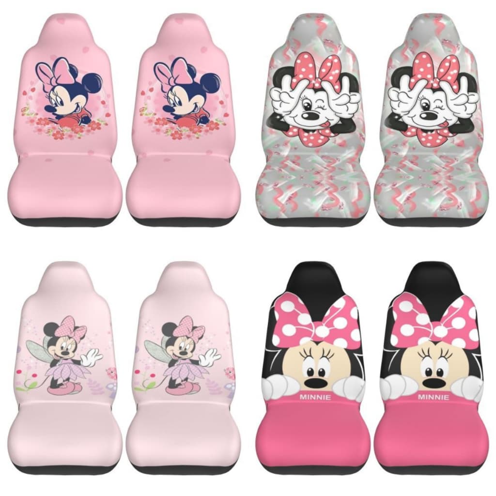 Capa Universal Para Assento De Carro Minnie , Protetor Assentos Dianteiros , Adequado , Sedan SUV , Caminhão (2 Peças)