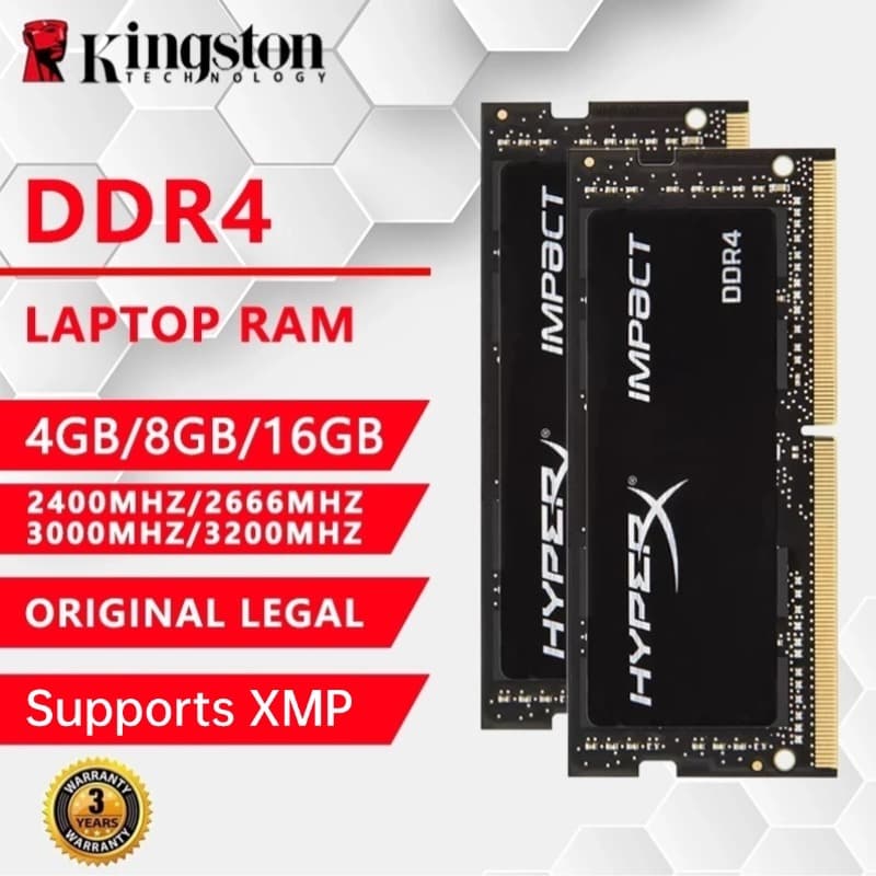 Kingston Hyperx 4GB/8GB/16GB Memória laptop RAM DDR4 2133/2400/2666/3200Mhz  SODIMM  FOR Notebook