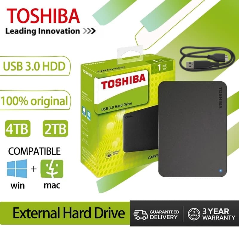 Toshiba Original Portátil Hd Externo 2TB 4TB Disco Rígido USB 3.0 External Hard Drive De Grande Capacidade