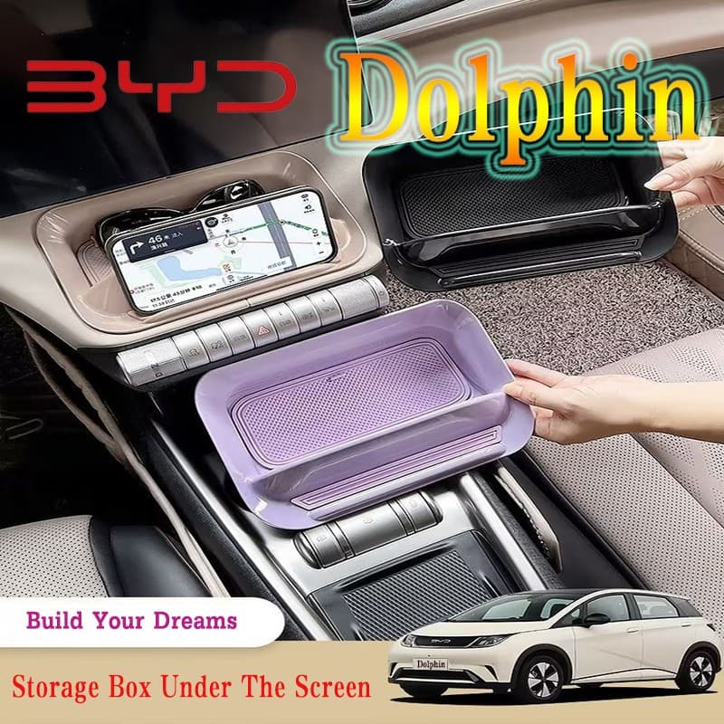 Armazenamento Do Console Central Carro BYD Sob A Tela Com Suporte Para Celular Adequado Dolphin