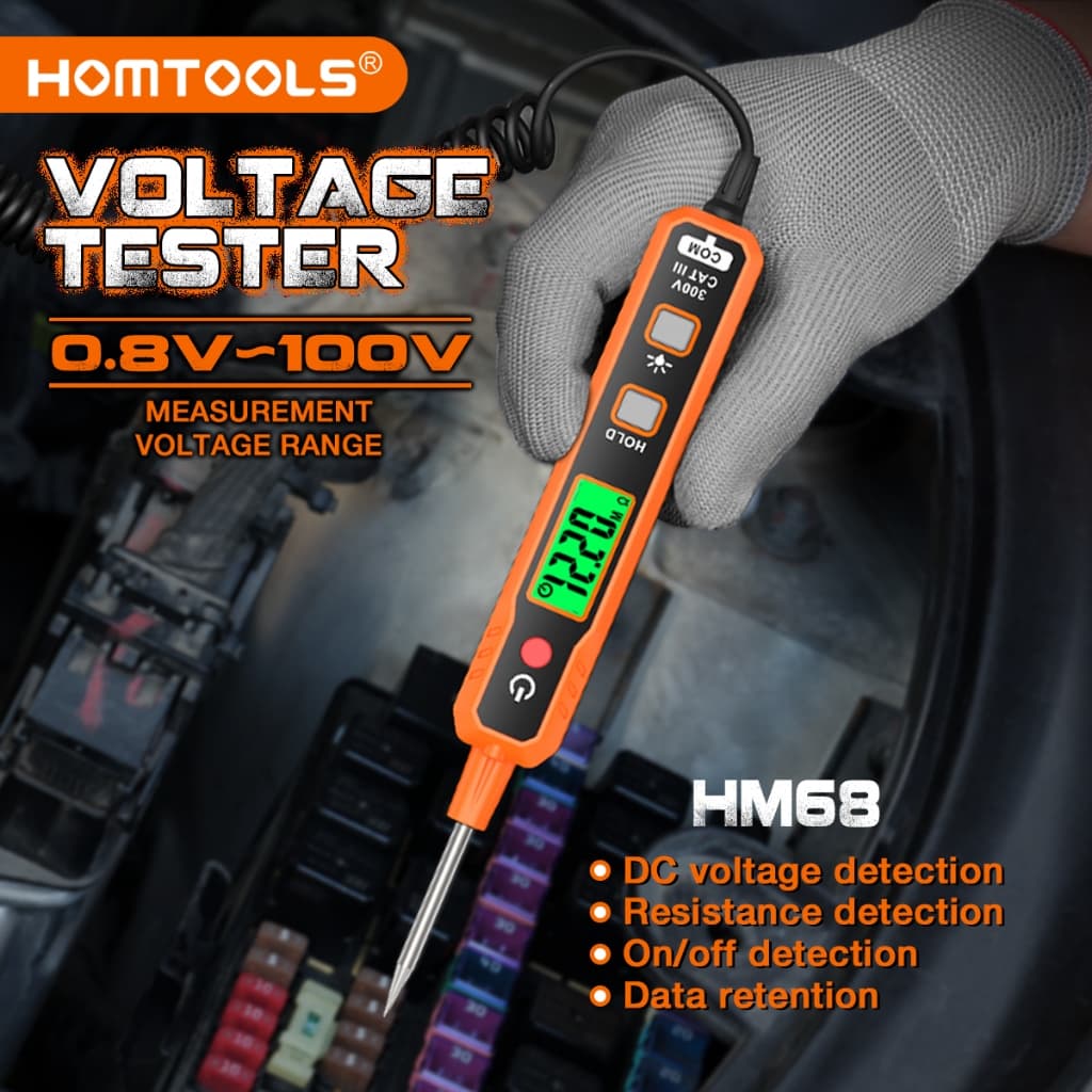 HOMTOOLS HM68 Detector De Circuito De Carro Resistência De Tensão DC Testador De Falhas Pena Teste de Circuito Automóvel