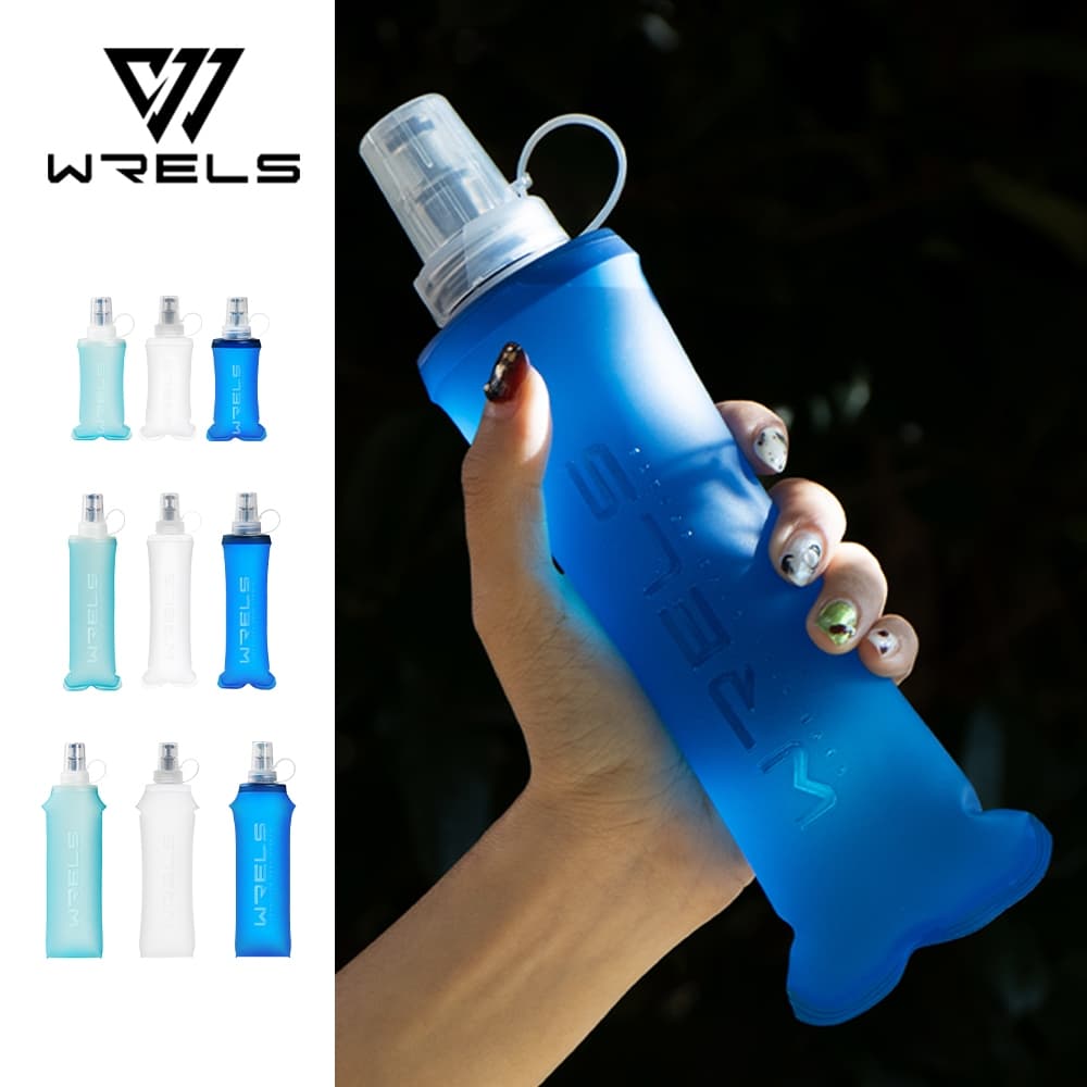 WRELS Running Soft Water Bottle TPU material Sem odor Dobrável Esportes Ao Ar Livre # SH15