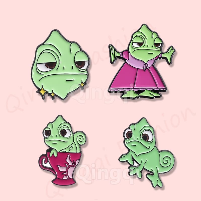Desenhos Animados Conto De Fadas Mundo Anime Filme Broche Pinos Dos Camaleão Metal Mochila Emblemas Jóias Presentes