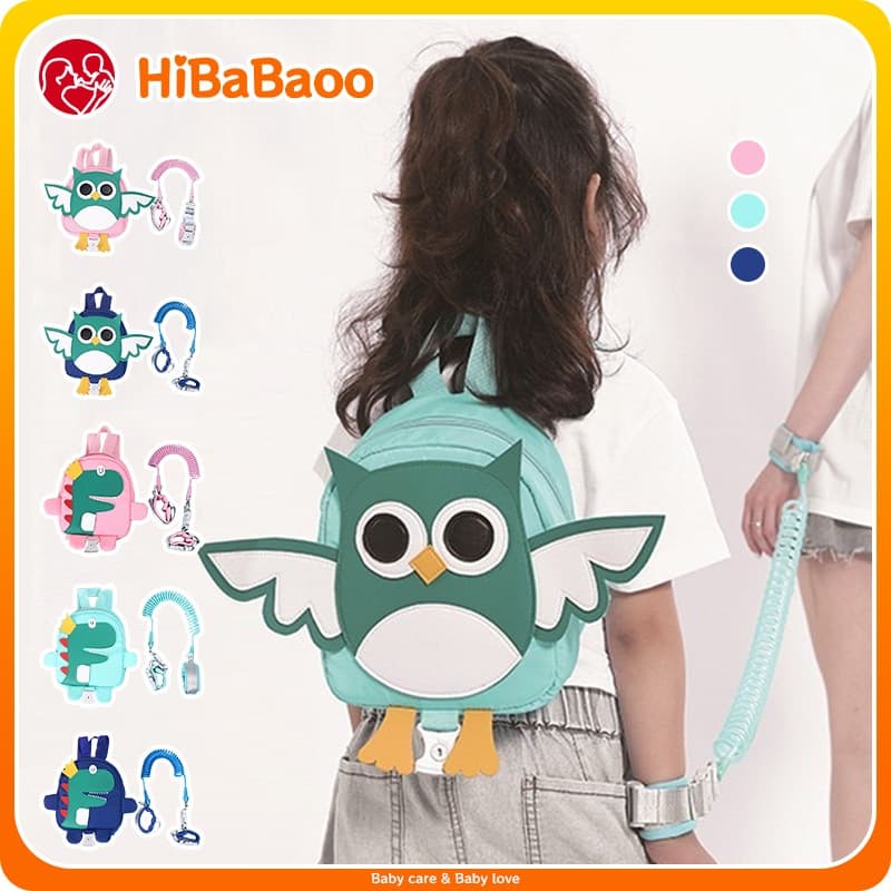 HiBaBaoo Mochila Fofa Para Bebês , Leve , Infantil , Arnês De Segurança Ajustável Caminhada De Bebê Com Trela De Tração 