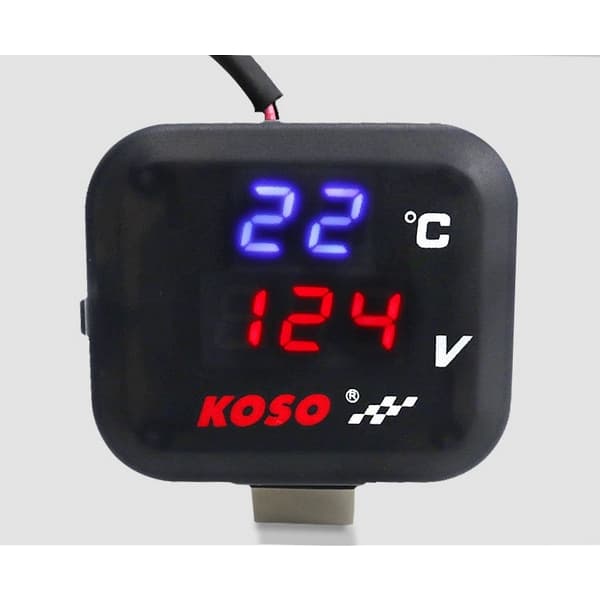 Voltímetro Digital 3 Em 1 Para Motocicleta , DC 12-24V , Display LED , À Prova D'água , Testador De Tensão , Medidor De 
