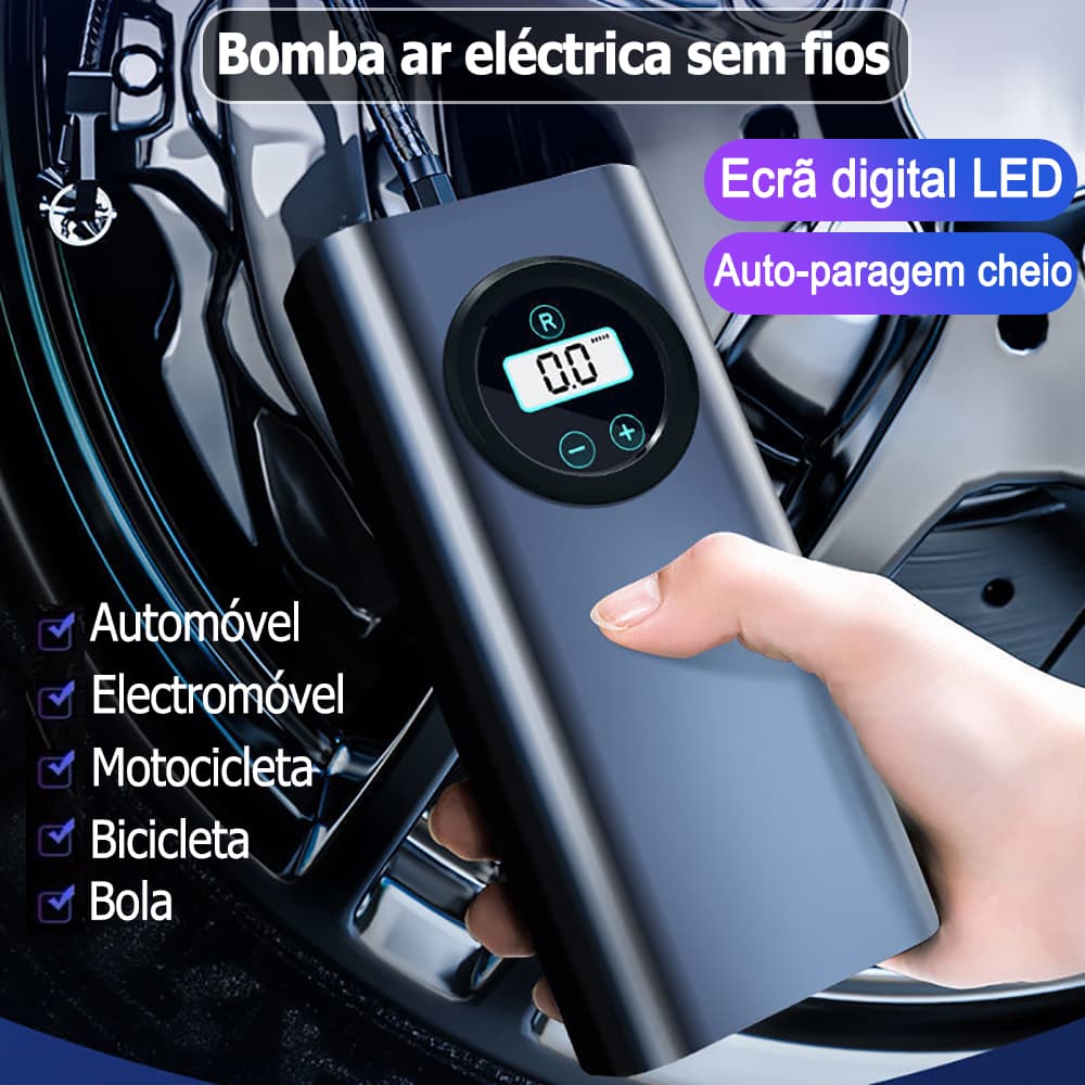 150psi Display Digital sem fio bomba de ar elétrica pneu Inflator motocicleta carro bicicleta Compressor de ar portátil