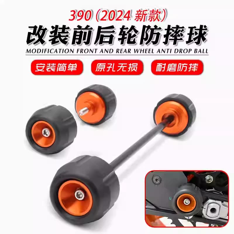 Para KTM 390 Duke 2024-2025 Garfo Dianteiro/Traseiro Roda Acidente Slider Eixo Braço Oscilante Carretel Suporte Caindo P