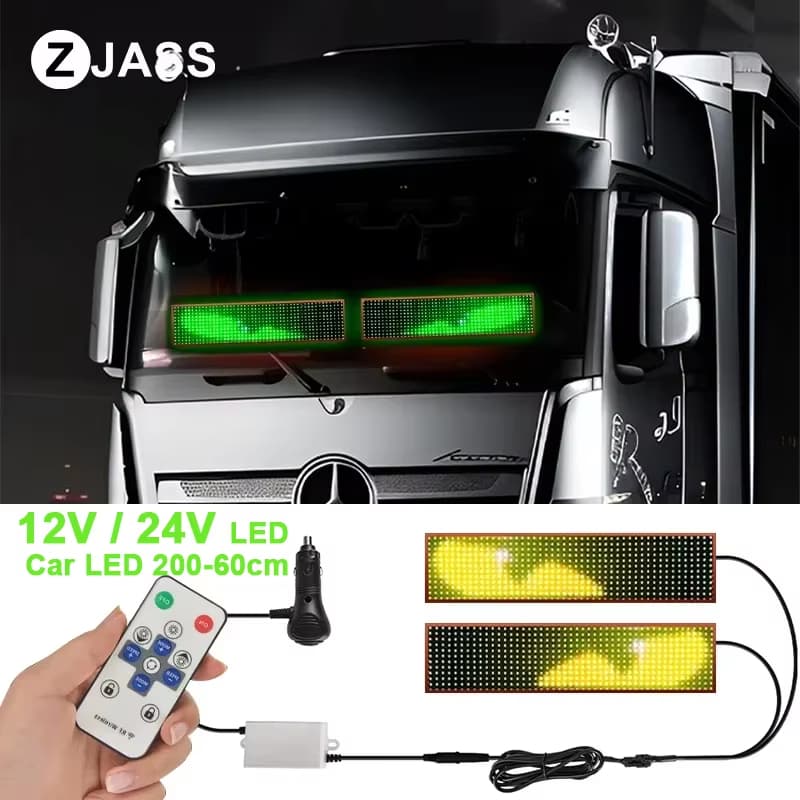 Caminhão Carro Diabo Olho LED Pixel Painel Luz Controle Remoto Macio Dobrável Iluminação Rolagem Para Placa Pára-Brisa 1