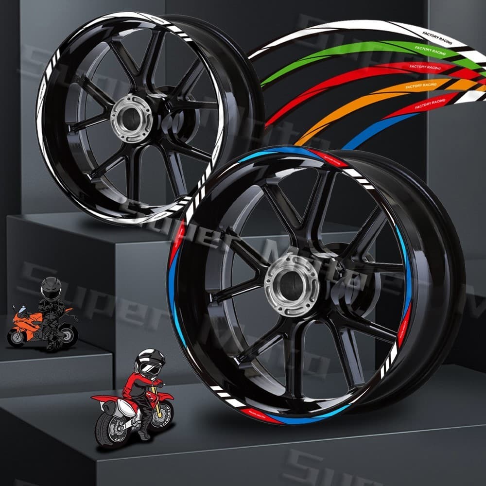 Adesivo Refletivo Para Roda De Motocicleta , Decalques De Fita De Cubo De Aro 10 " 12 " 13 " 14 " 15 " 16 " 17 " 18 "