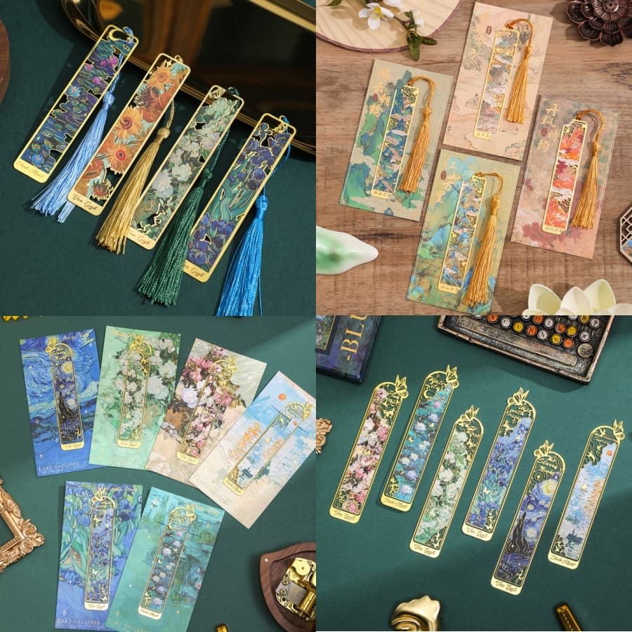 Vários Estilos De Fluxo Lindos Marcadores Florais Suportes De Livros De Leitura De Metal Criativo