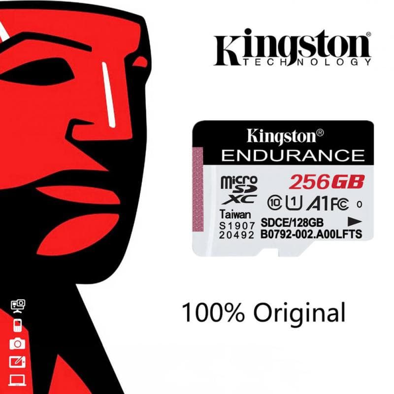 Cartão Micro SD Kingston 100 % Original , 16GB , 32GB , 64GB , 128GB , 256GB , 512GB , 1TB , 2TB , C10 UHS-I , De Armaze