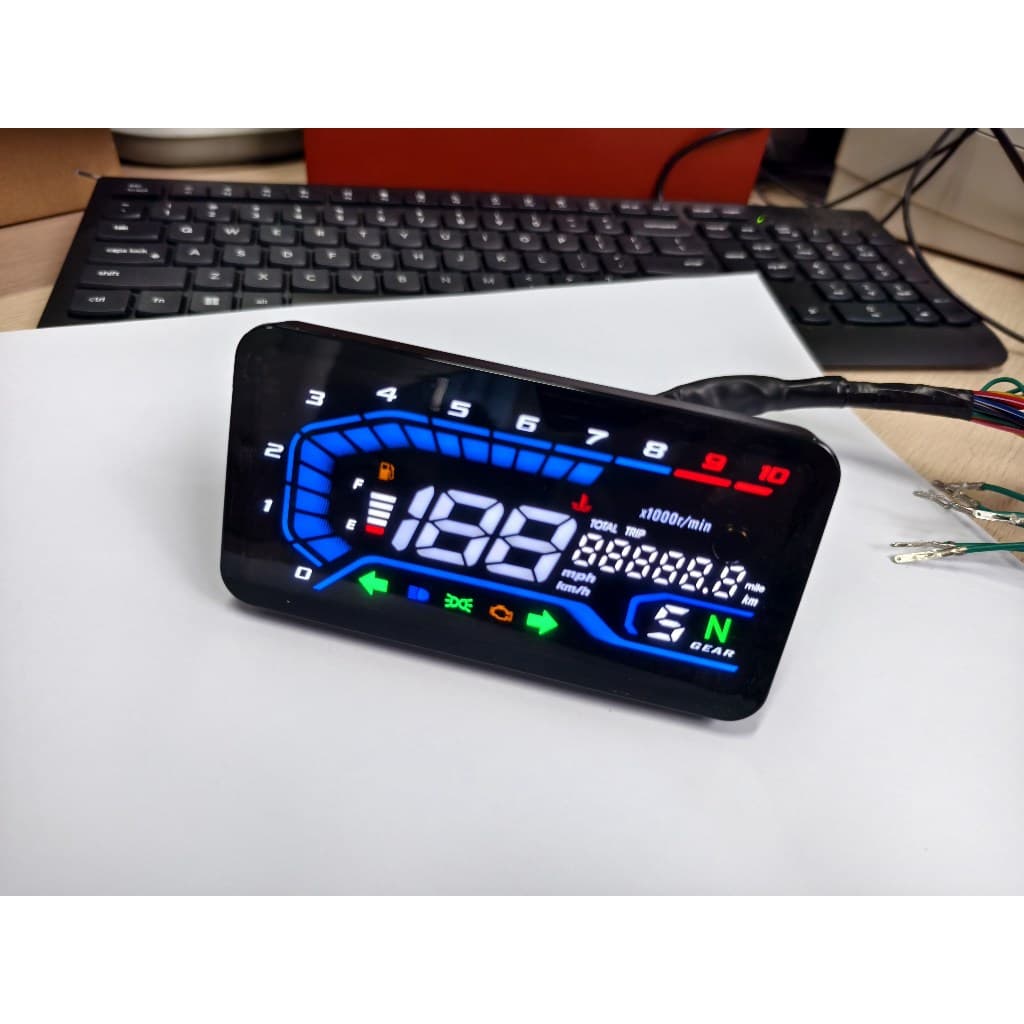 Universal 12V LED À Prova D'água Digital Motocicleta RPM Velocímetro Modificar Painel Conjunto De Medidor