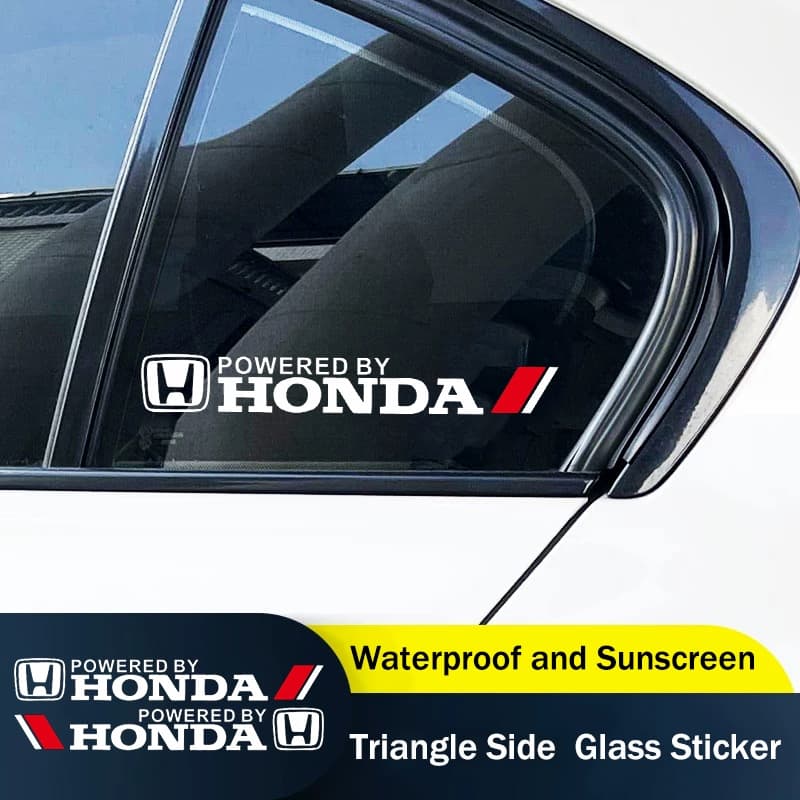 18cm x 2.5cm Logotipo Exclusivo Carro Triângulo Janela Lateral Adesivo De Vidro Para Honda Brisa Civic Accord CR-V xR Ja
