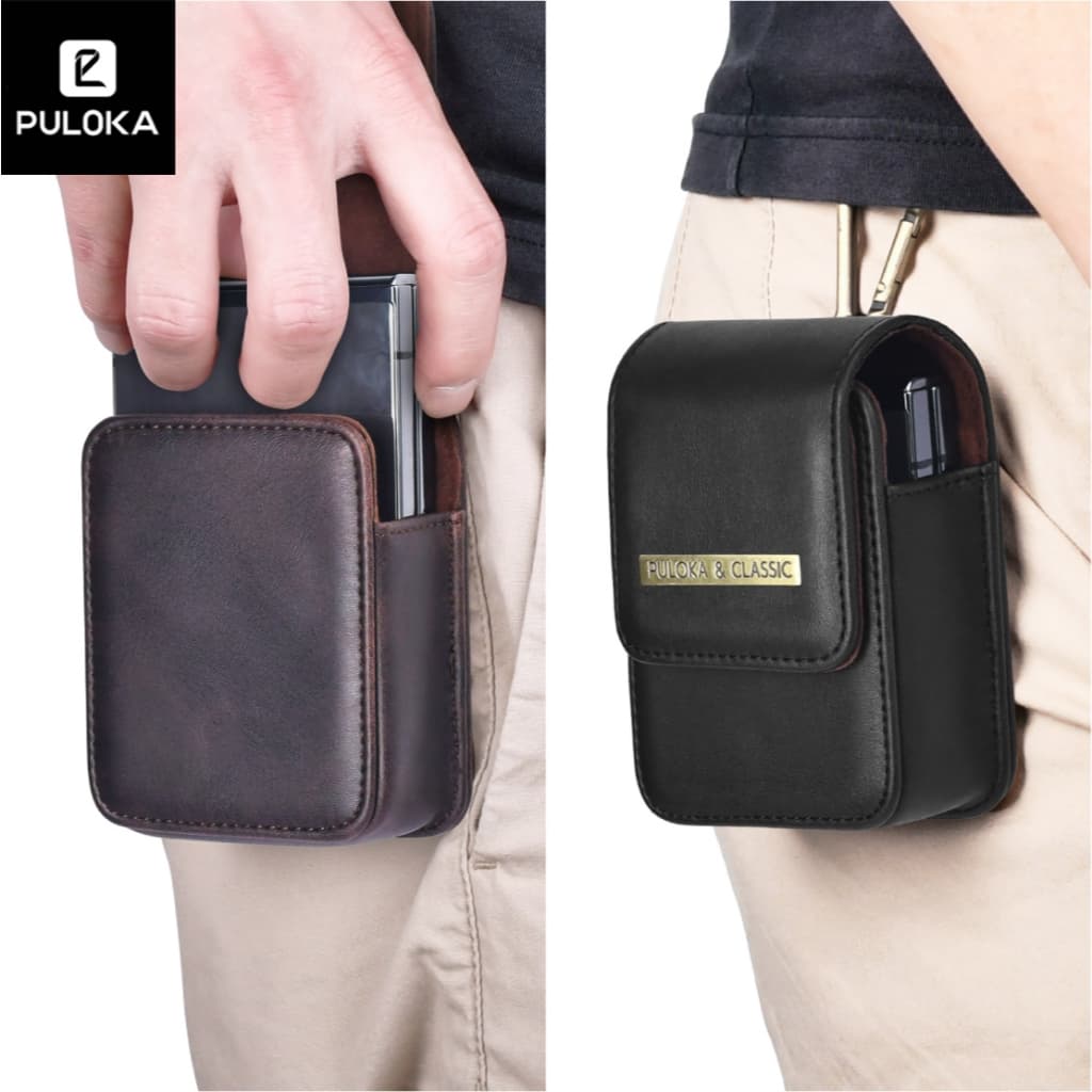 PULOKA Bolsa Para Telefone Celular Em Couro Samsung Galaxy Z Flip 5/Z Flip 4/Z Flip 3/Z Flip 2/Z Flip 6