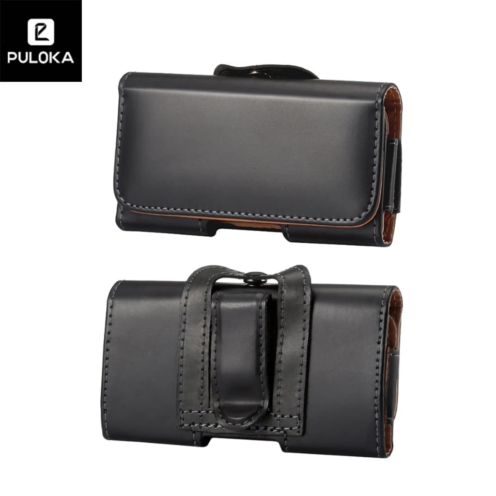 Cinto Horizontal Universal De Bolsa Pu De Couro Porta Para Homens Celular De Bolso