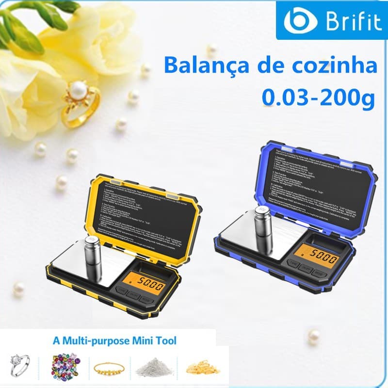 Brifit Mini Balança De Bolso Com 200g/0,01g/Precisão Para Joias/Cozinha