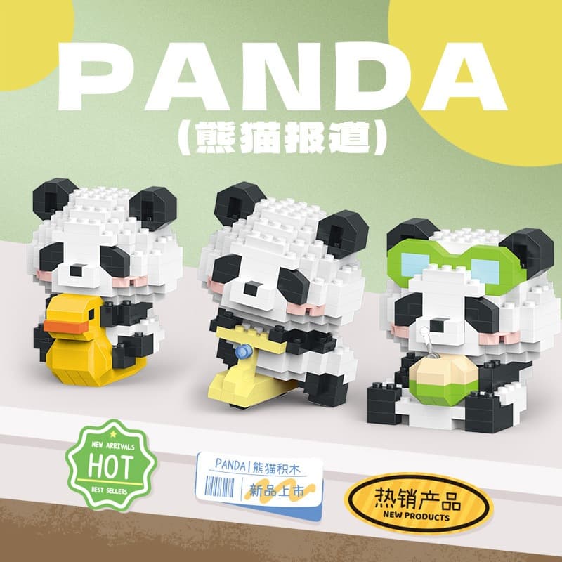 Q Cute Panda Mini Boneca Bloco De Construção Brinquedo Presente
