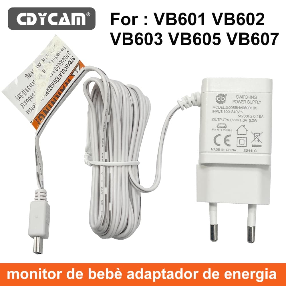 Adaptador De Energia Original Carregador Mini Conector USB Para Monitor Do Bebê VB601 VB603 BM601 BM603 VB605 Câmera Bab
