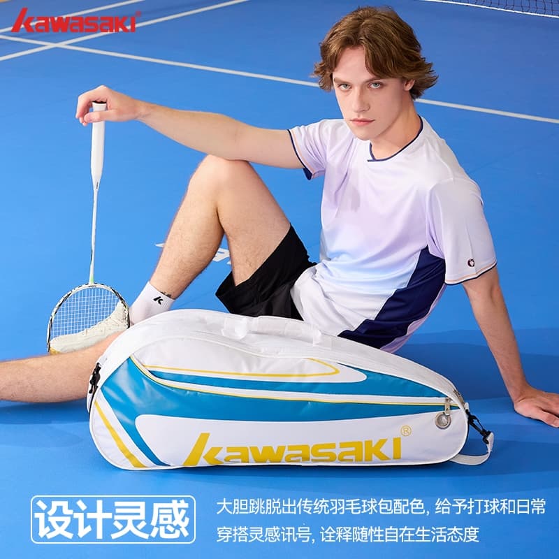 Kawasaki Badminton Sacos B8366 & A8354 Raquete Deve Esportes Saco De Tênis De Ombro Único Esportivo Portátil (Para 3 Raq