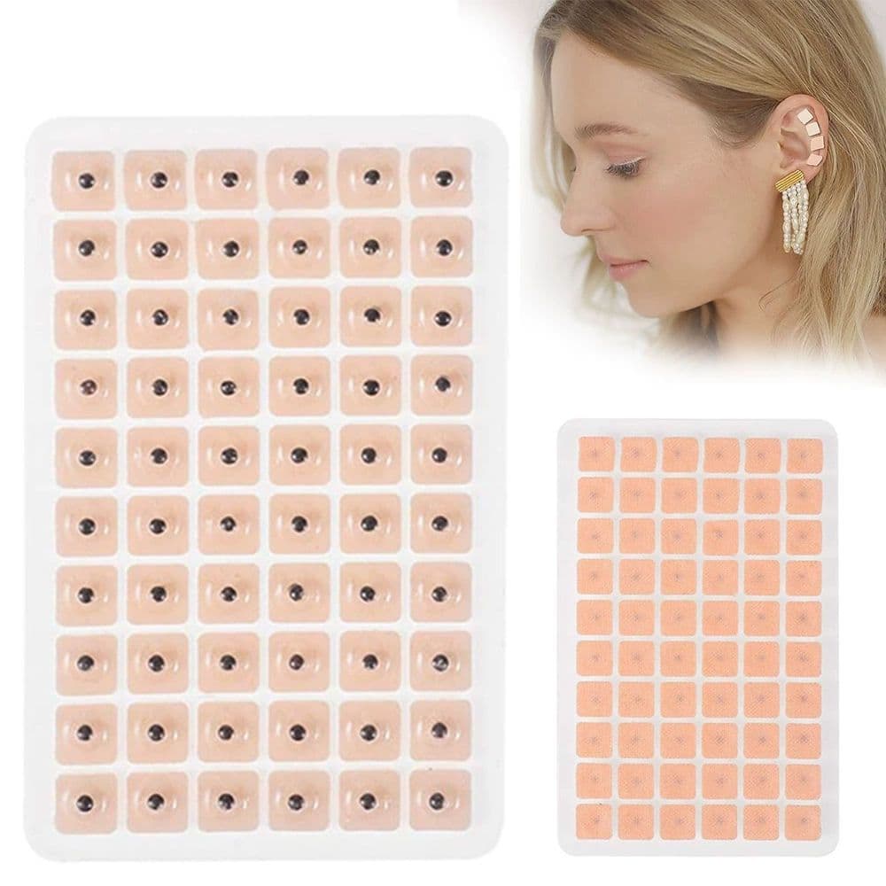 Kit De Acupuntura De Sementes De Ouvido , 600 Peças , Adesivo Auricular Com Orelhas , Caneta , Gráfico De Acupressão , P