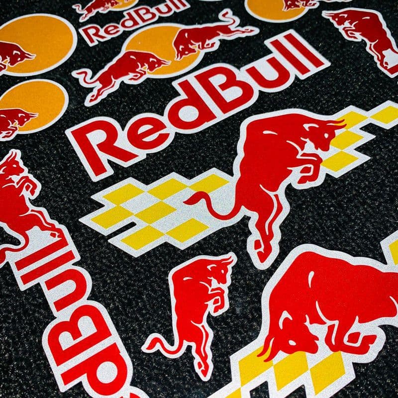 Adesivo Reflexivo Red Bull Motocross Capacete De Corrida Gráfico De Vinil Para Bicicleta KTM Yamaha