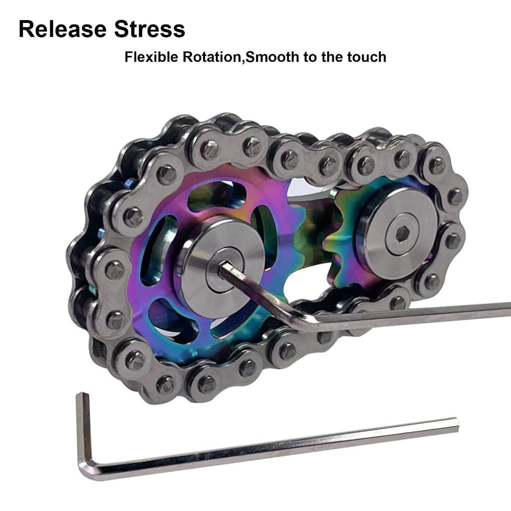 Volante De Roda De Corrente Giroscópio Na Ponta Do Dedo Fidget Spinner anti Pressão Ansiedade De Bicicleta De metal EDC 