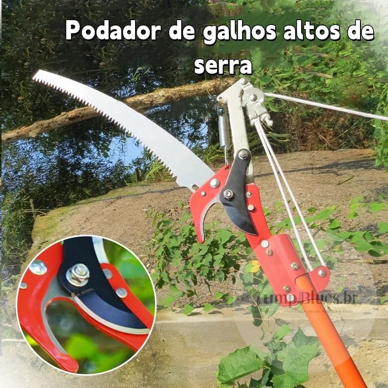 Serrote Podador Profissional De Galho Alto 2 Em 1 Poda Com Serrote Podador de Galhos