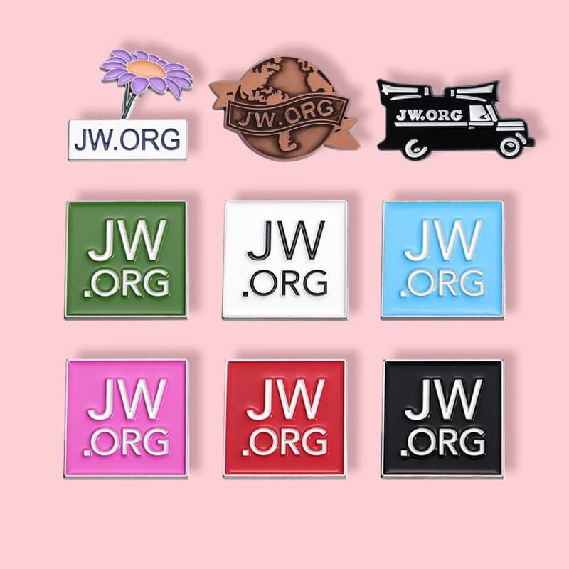 Broches De Moda " JW.ORG Series " Esmalte Acessórios Bolsas Escolares Crachás Presentes Para Amigos