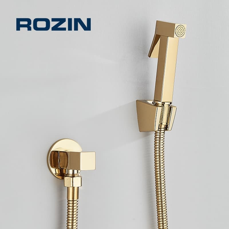 Ducha Higiênica Aço Inoxidável Para Kit Banheiro Ouro,1/4 De Volta Com Pulverizador Bidê 100% Metal