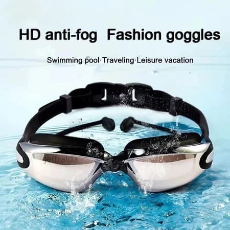 Óculos De Natação Profissional Anti-Embaçamento Com Protetor De Ouvido Óculos de Mergulho Para Piscina Mar