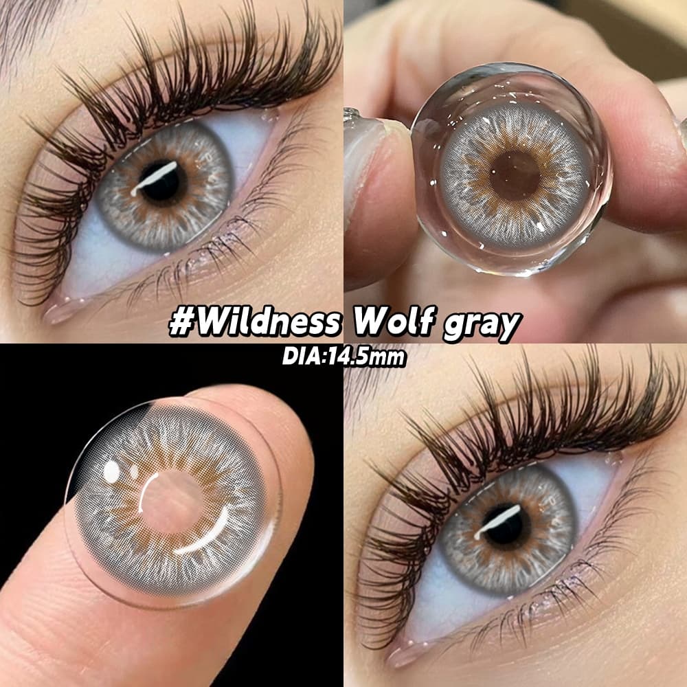 UYAAI 1 Par De Lentes De Contato Marrons Para Olhos Cinza Moda Maquiagem Contatos Alunos Uso Anual