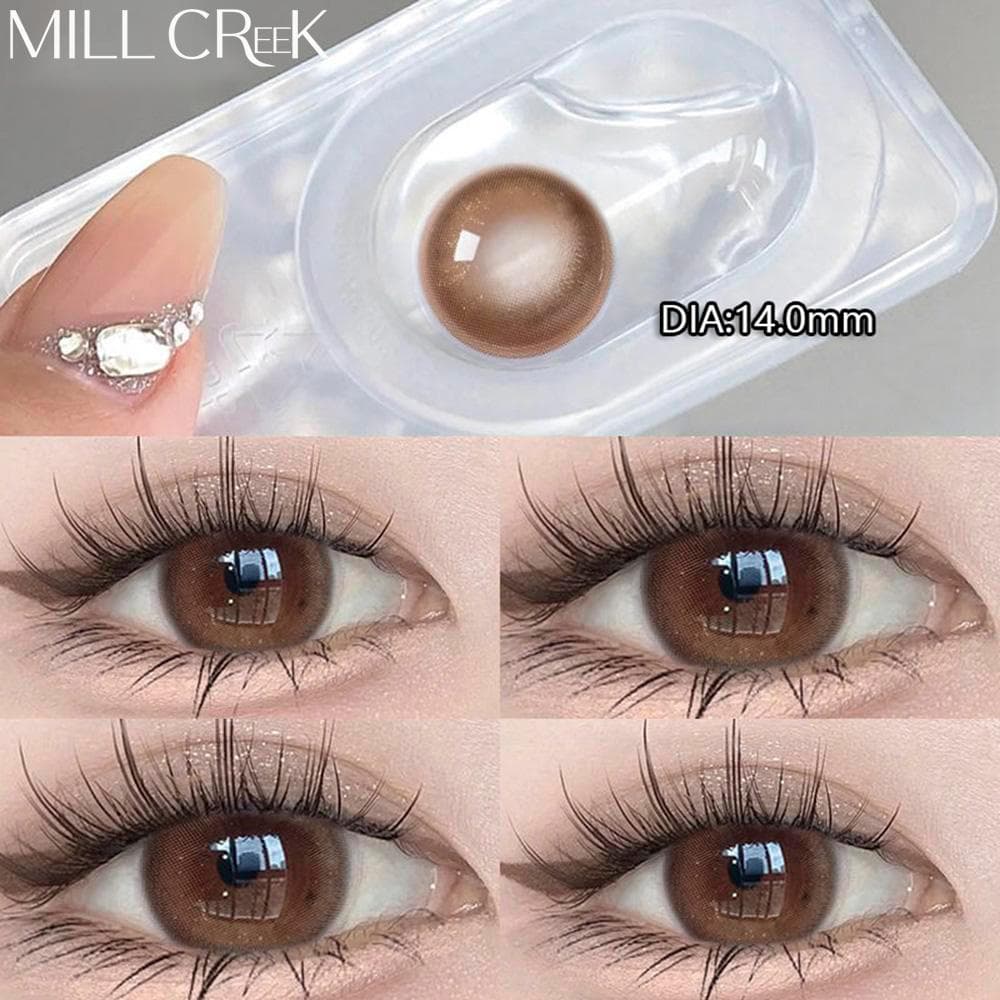 Chestnut Milk Coffee Mill Creek 1 Par De Lentes De Contato Para Os Olhos De Cor Natural Marrons Alta Qualidade Maquiagem