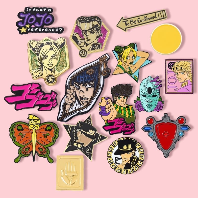 Animação Periférico Bizarro Aventura Cartoon Personagem Esmalte Pino JOJO Broche Lembrança Metal Crachá Presente Para Amigos