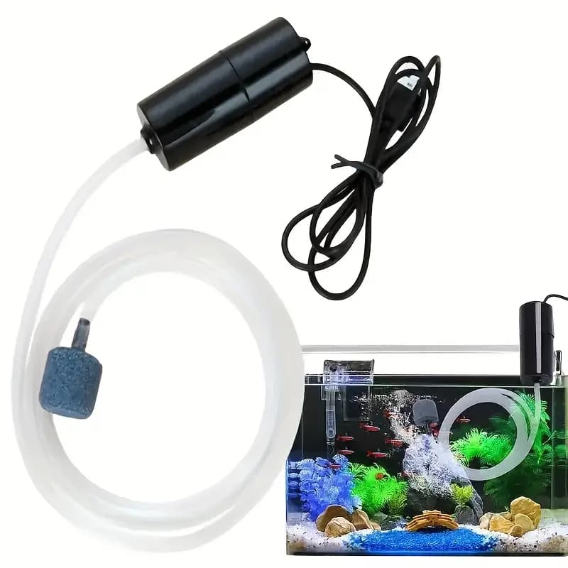 Bomba De Oxigênio/Ar Compressor Filtro USB Portátil Para Aquario De Peixes 12v Silencioso