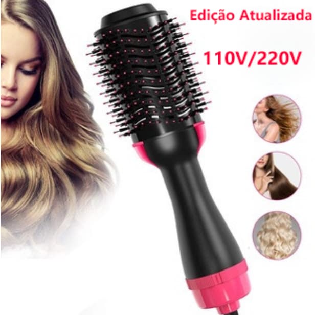 Escova Secadora 110/220v Alisador Elétrica Escova de ar quente Modeladores de cabelo Com 3 Em1 Hair