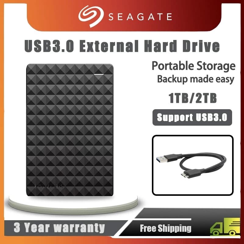 Seagate Original Hd Externo Alta Capacidade 1TB/2TB/4TB USB3.0 Disco Rígido Portátil 2.5 ''Laptop Hard Drive