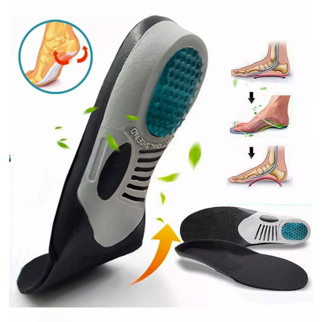 Palmilha Ortopédica Suporte para Arco do Pé Palmilha para Pé Chato Palmilha para Fascite Plantar Palmilha de Gel
