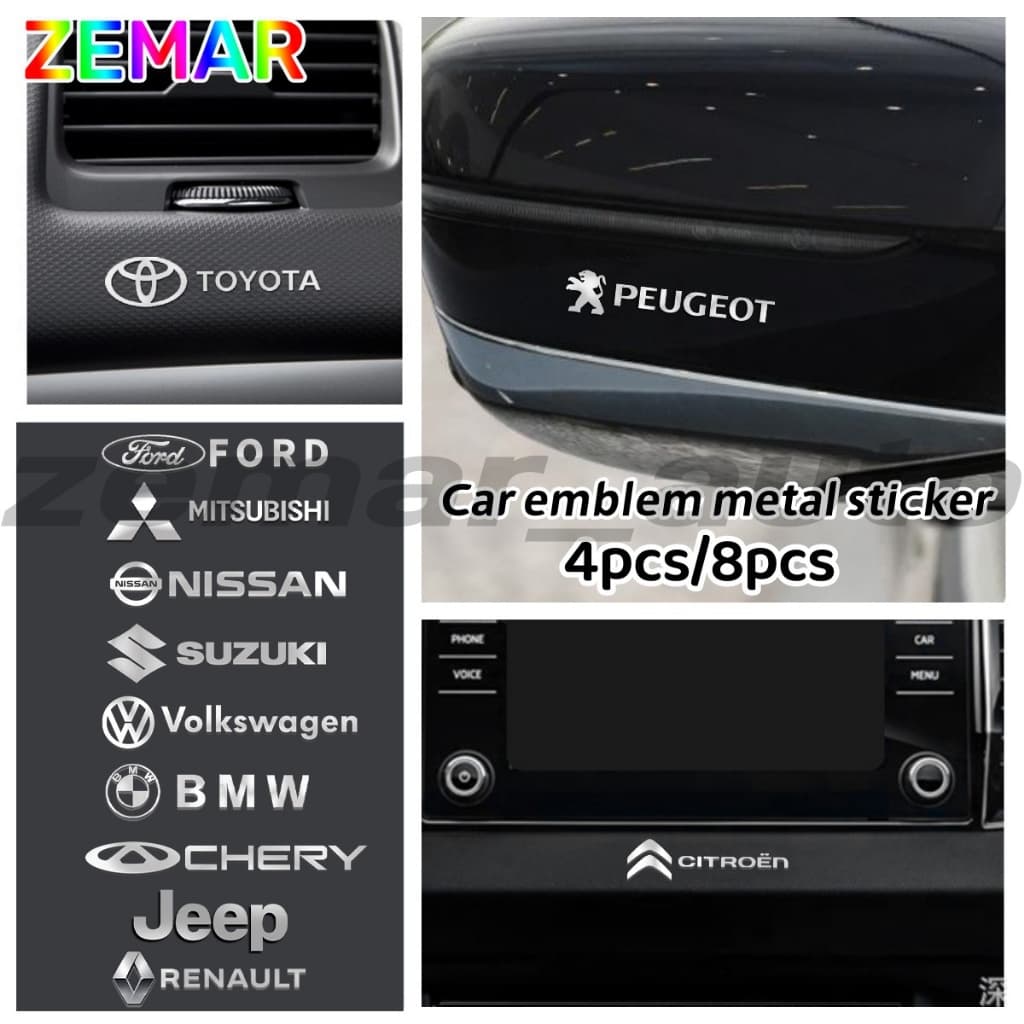 Logotipo Do Carro Adesivo De Metal 3D Decoração Criativa Janela De Automóvel Fhshion Porta Acessórios Interiores Para Kw