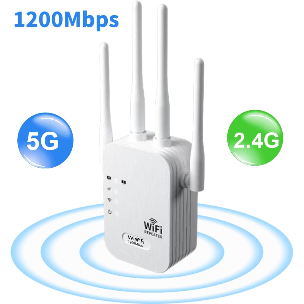 Repetidor Wi-Fi Sem Fio , 1200Mbps , Extensor , Amplificador De Sinal , Banda Dupla , 2.4GHz/5GHz , Intensificador Para 